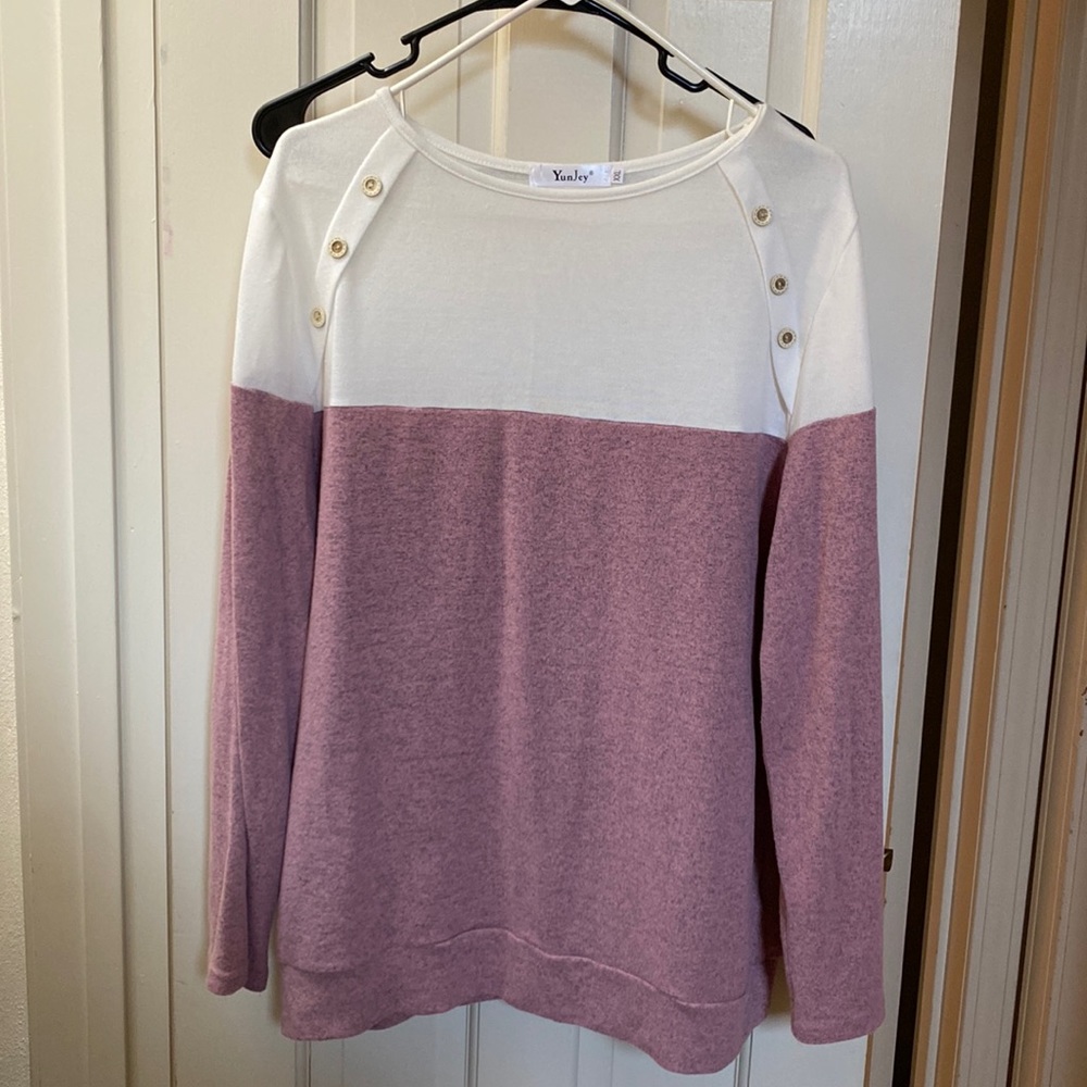 Color block sweater with buttons XXL